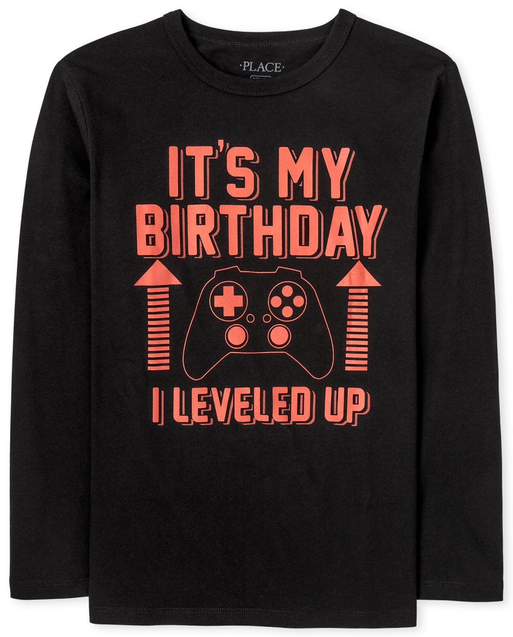 

Boys Boys Birthday Video Game Graphic Tee - Black T-Shirt - The Children's Place