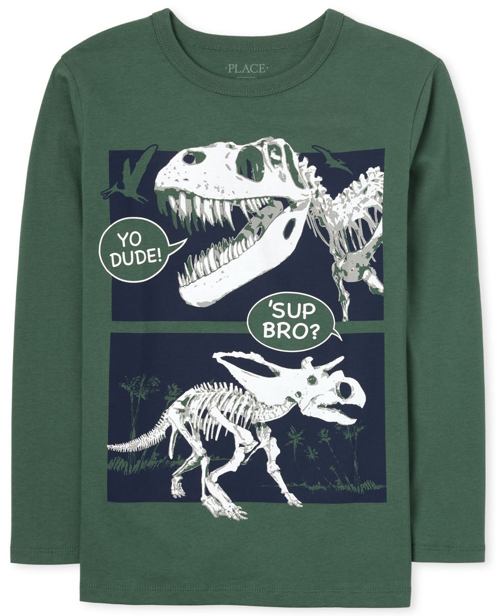 

Boys Boys Dino Graphic Tee - Green T-Shirt - The Children's Place