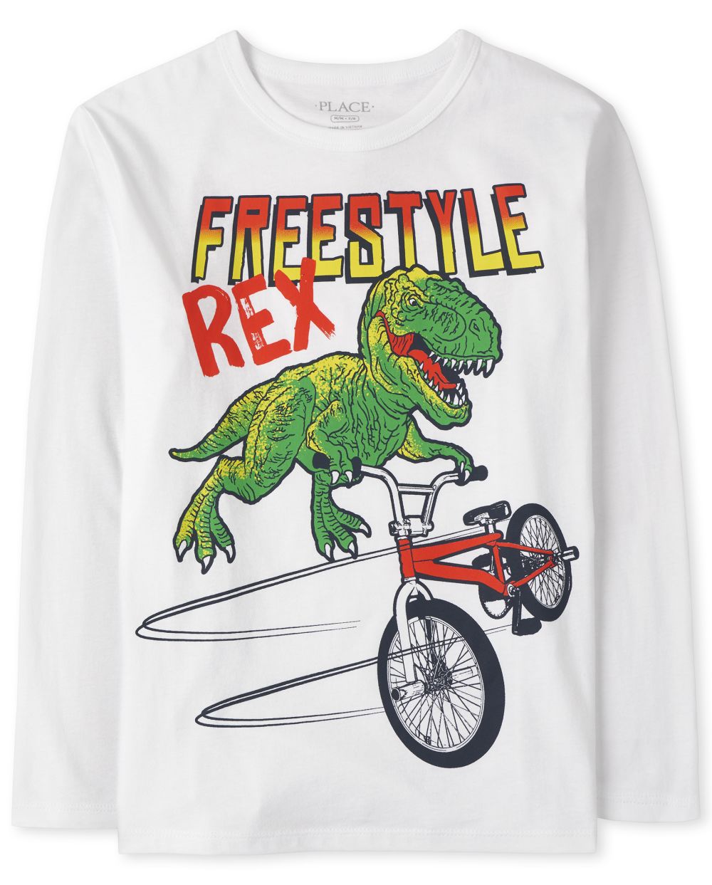 

s Boys Dino Biker Graphic Tee - White T-Shirt - The Children's Place