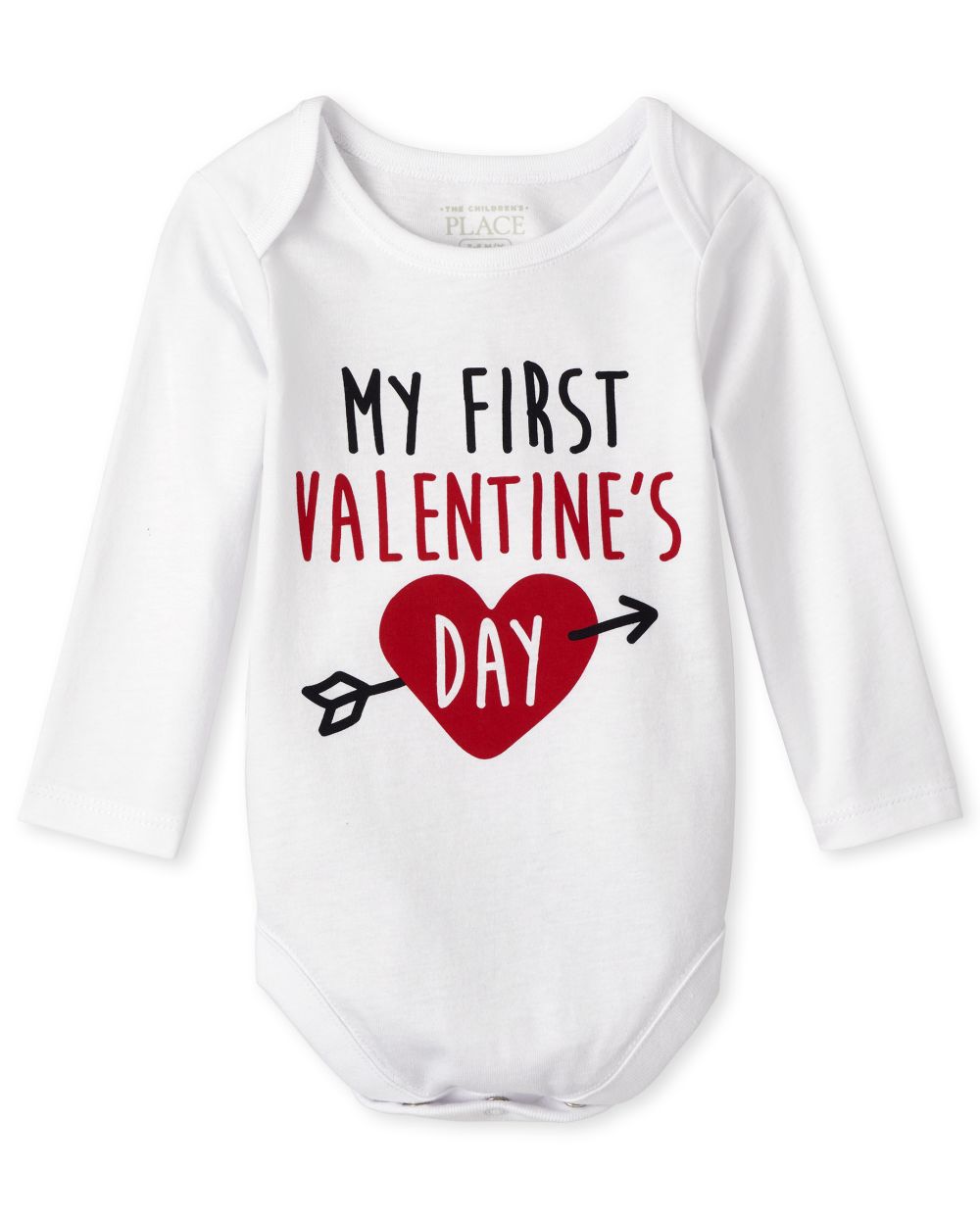 

Newborn Unisex Baby First Valentine's Day Graphic Bodysuit - White - The Children's Place