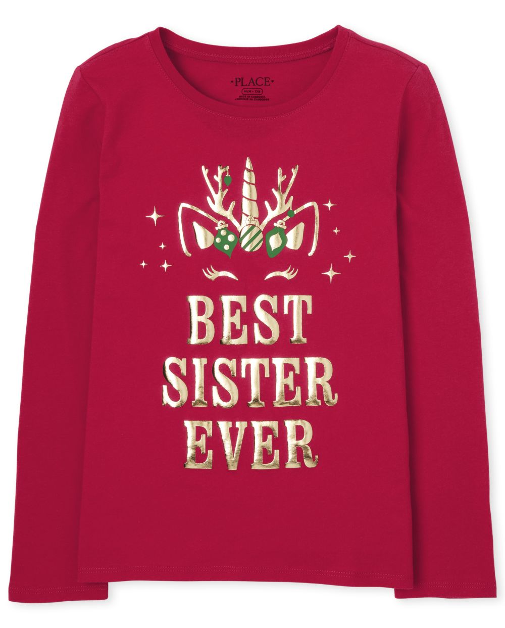 

Girls Holiday Best Sister Graphic Tee - Red T-Shirt - The Children's Place