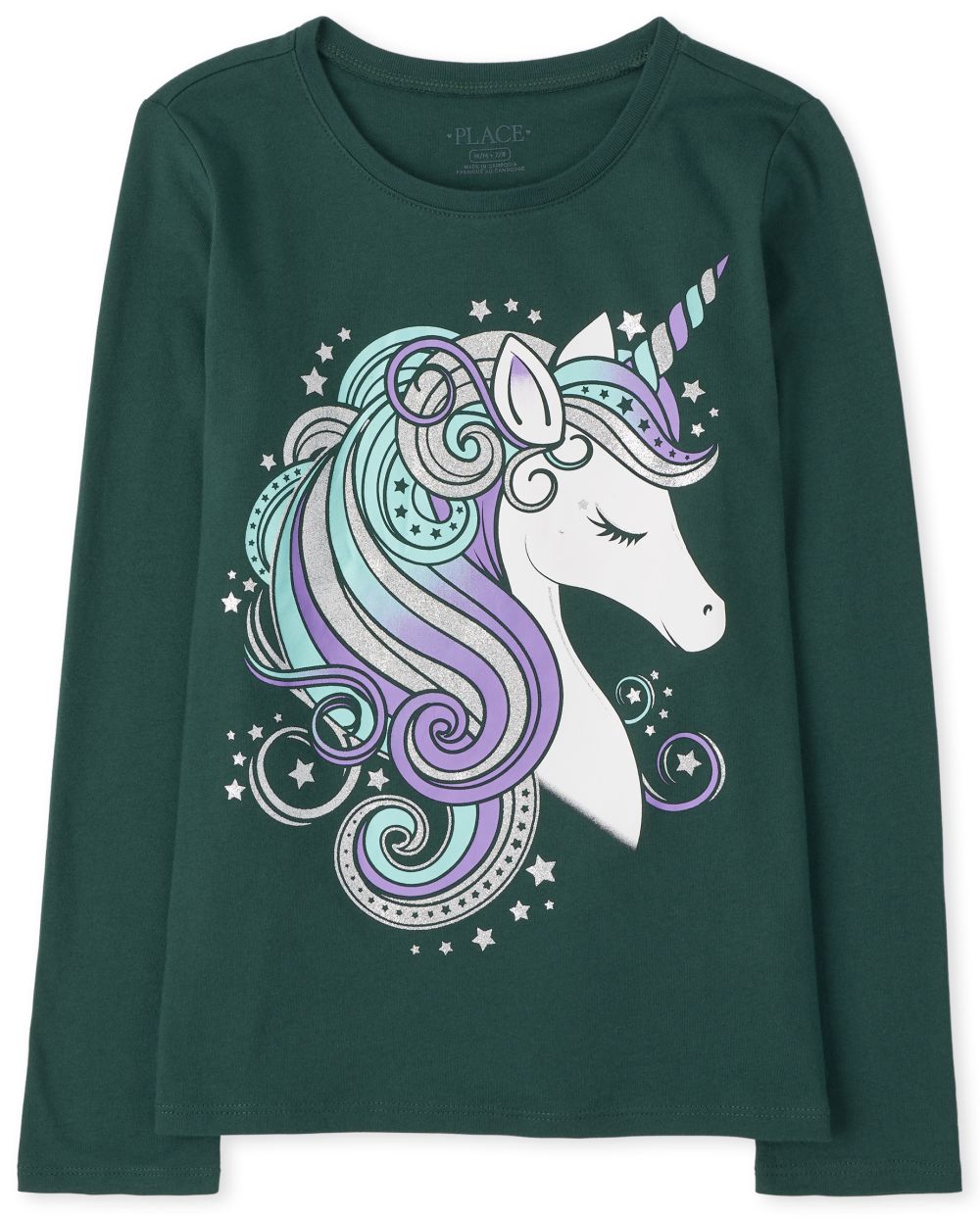 

Girls Unicorn Graphic Tee - Green T-Shirt - The Children's Place