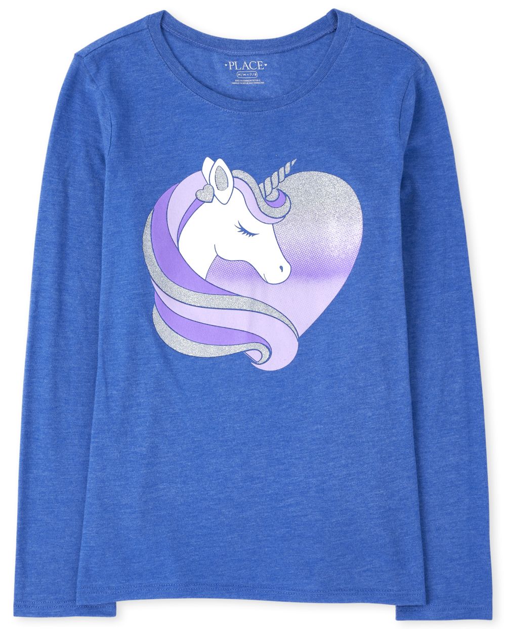 

Girls Unicorn Heart Graphic Tee - Blue T-Shirt - The Children's Place