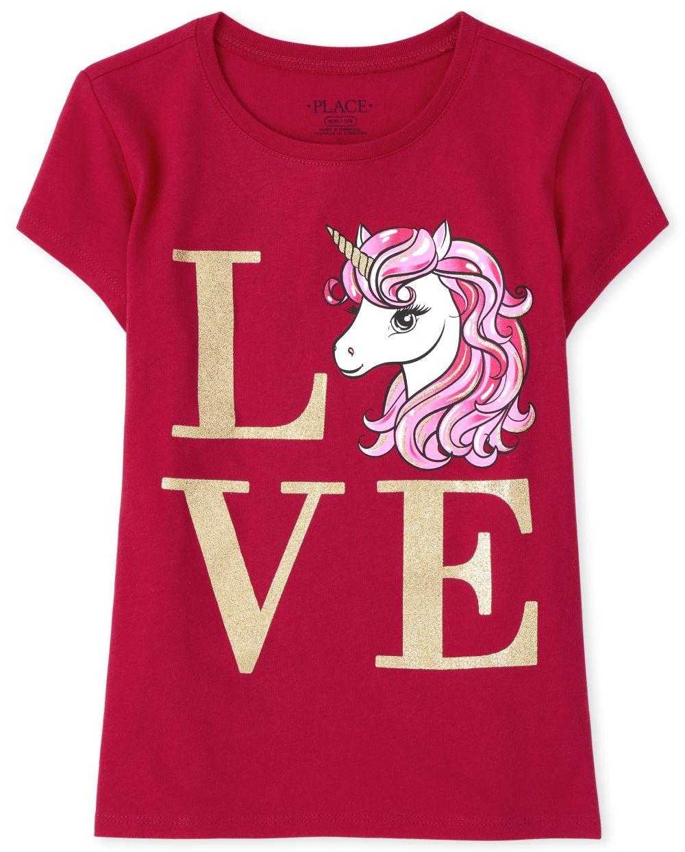 

s Unicorn Love Graphic Tee - Red T-Shirt - The Children's Place