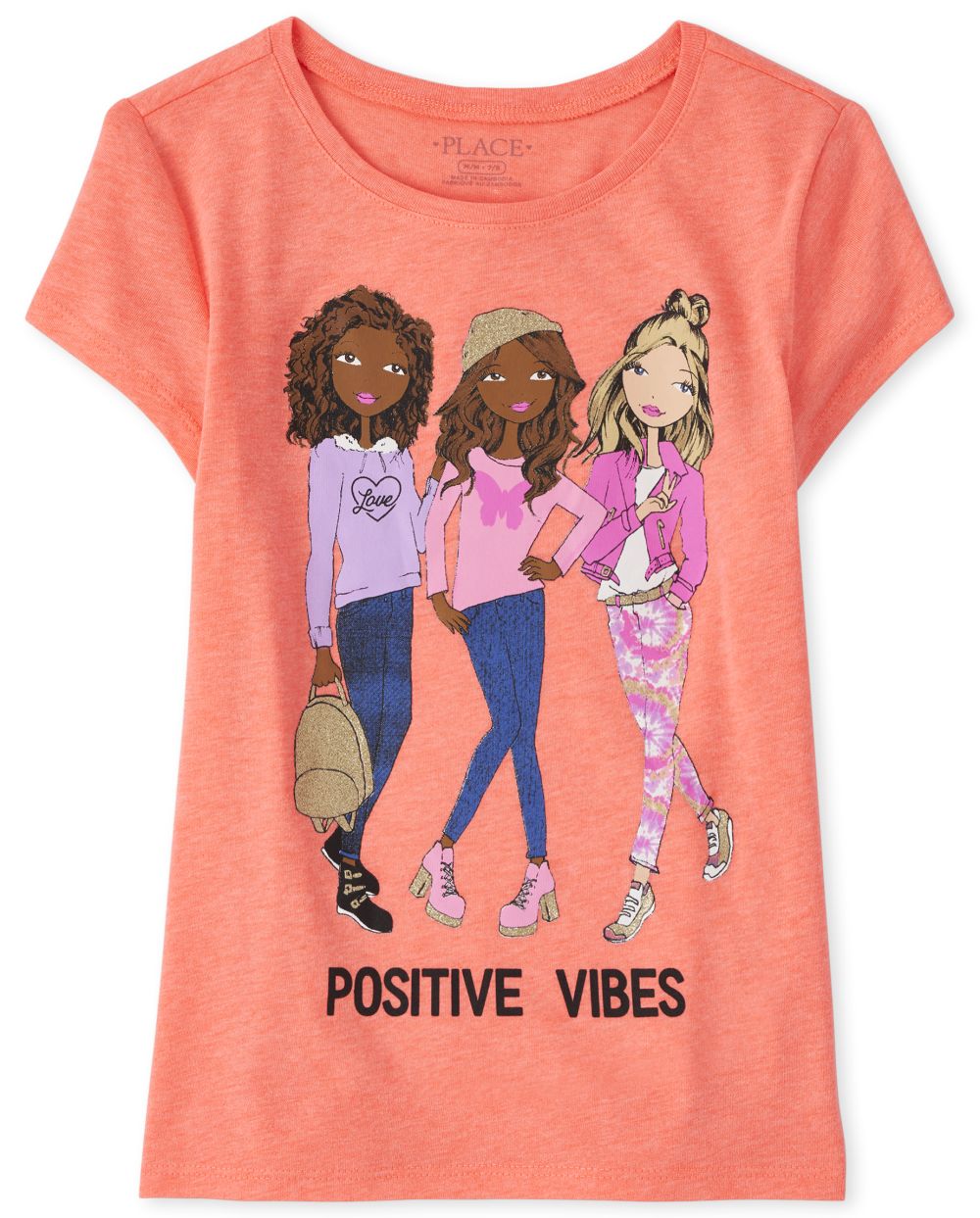 

s Positive Vibes Graphic Tee - Orange T-Shirt - The Children's Place