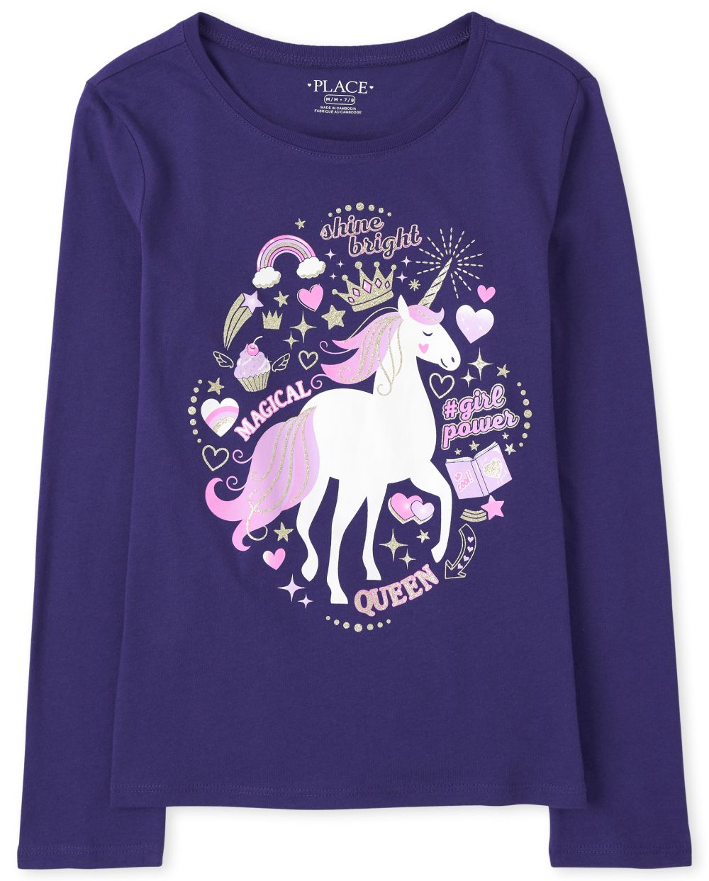 

s Unicorn Doodle Graphic Tee - Purple T-Shirt - The Children's Place