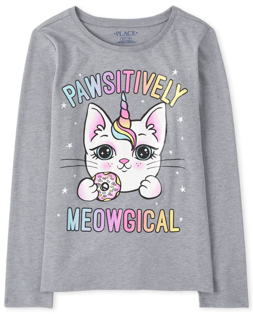

Girls Meowgical Graphic Tee - Gray T-Shirt - The Children's Place