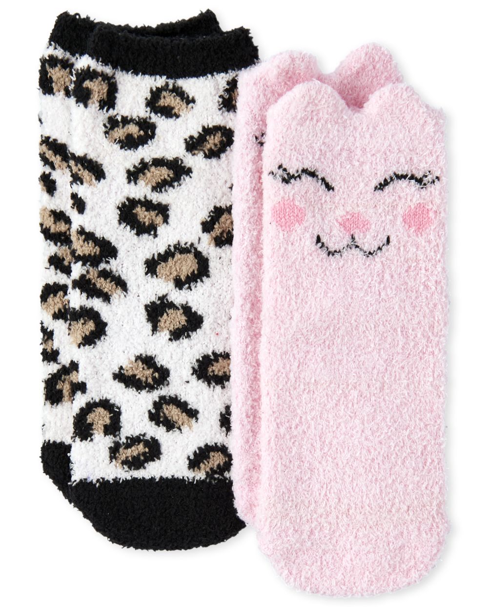 

s Toddler Leopard Cat Cozy Socks 2-Pack - Multi - The Children's Place