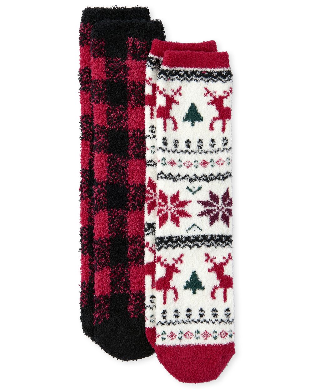 

s Unisex Adult Buffalo Plaid Cozy Socks 2-Pack - Multi - The Children's Place