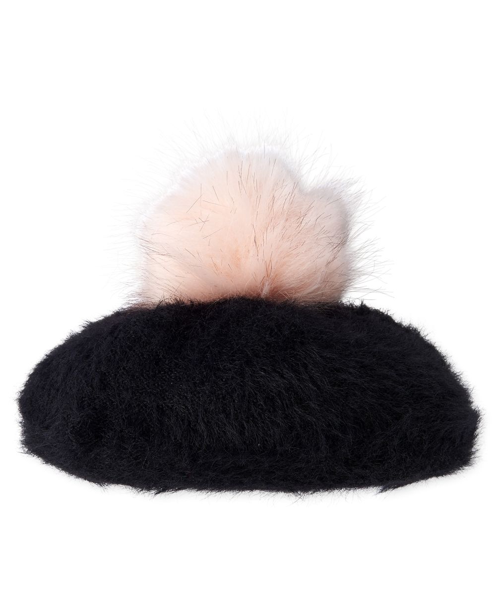 

Girls Pom Pom Beret - Black Hat - The Children's Place