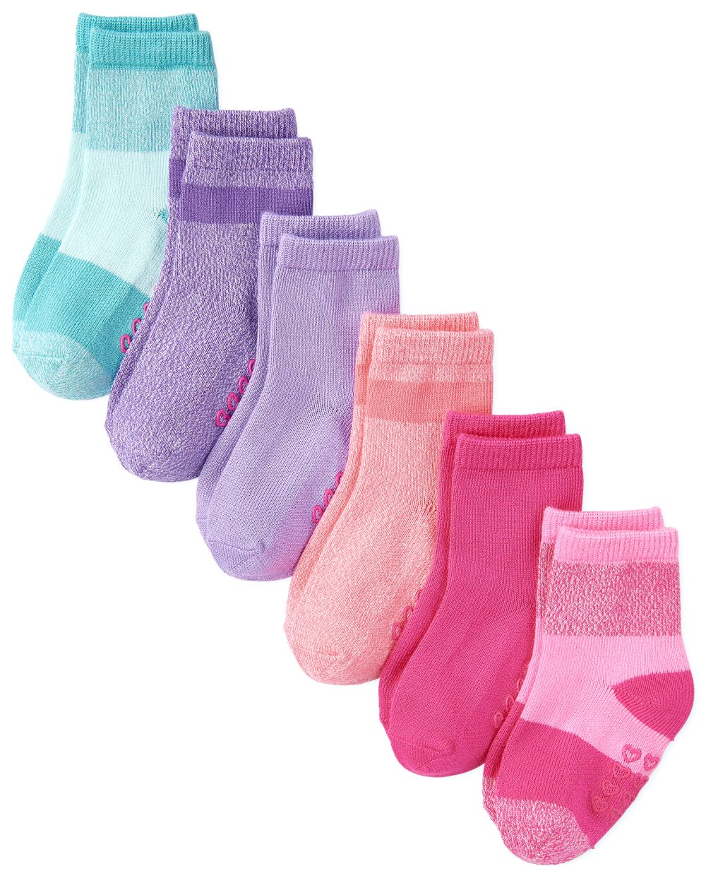 

s Toddler Marled Super Soft Crew Socks 6-Pack - Multi - The Children's Place