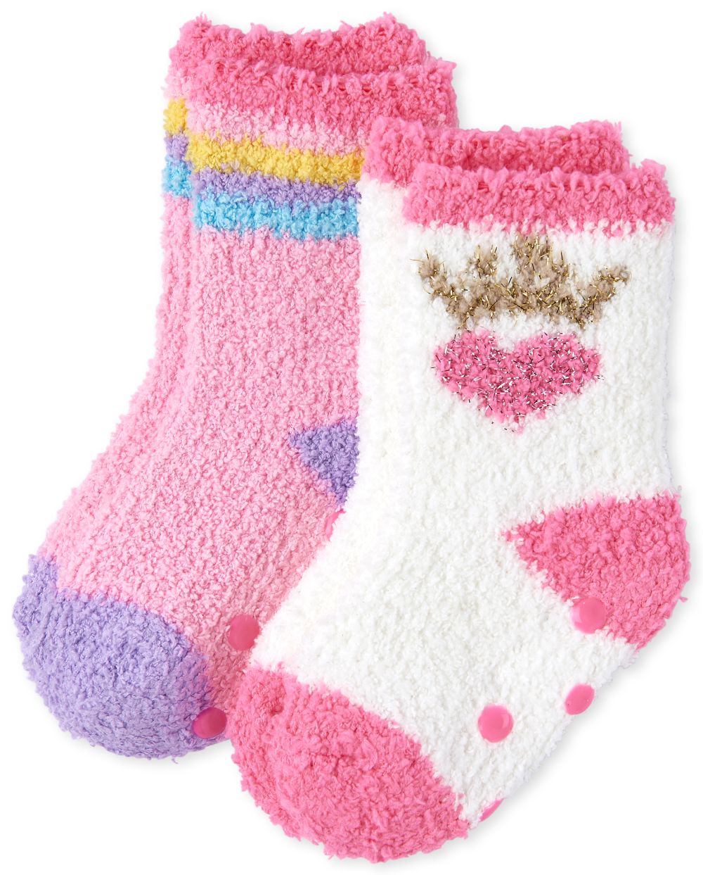 

s Toddler Crown Cozy Socks 2-Pack - Multi - The Children's Place