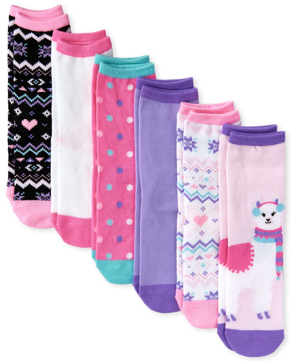 

Girls Llama Crew Socks 6-Pack - Multi - The Children's Place