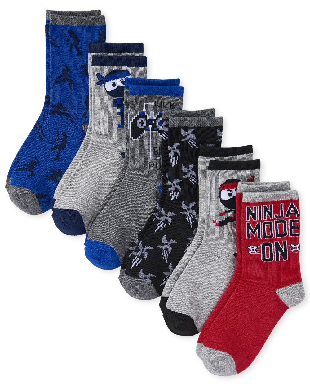 

Boys Boys Ninja Crew Socks 6-Pack - Multi - The Children's Place