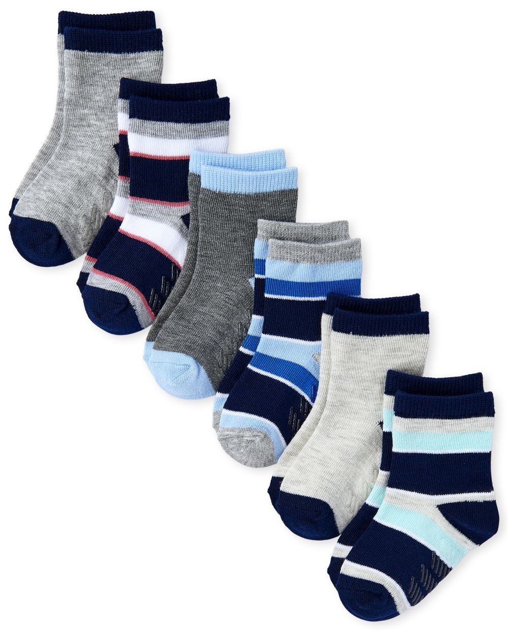 

s Toddler Boys Striped Crew Socks 6-Pack - Multi - The Children's Place