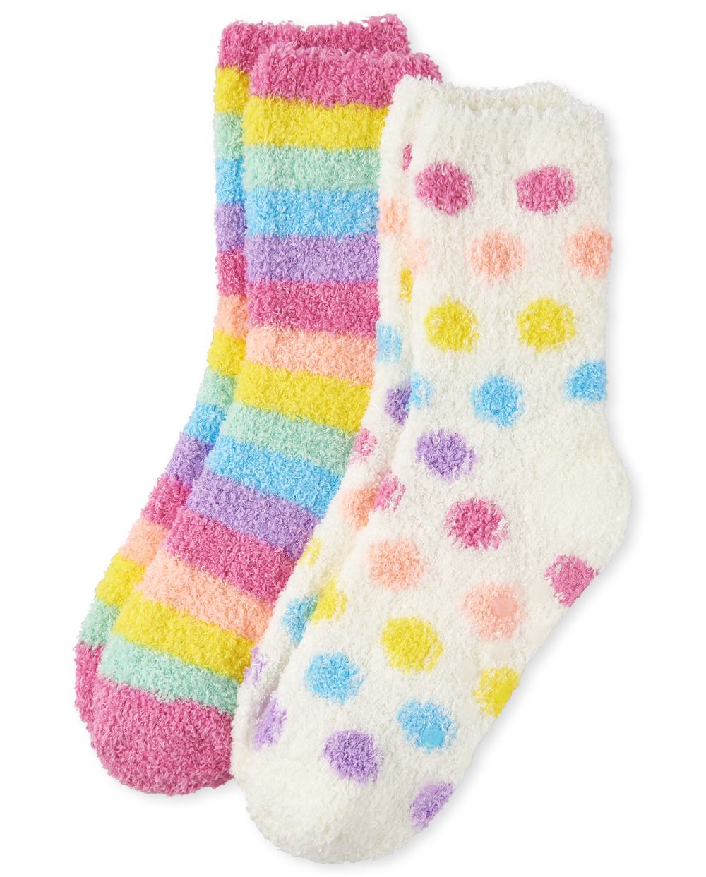 Girls Rainbow Cozy Socks 2-Pack