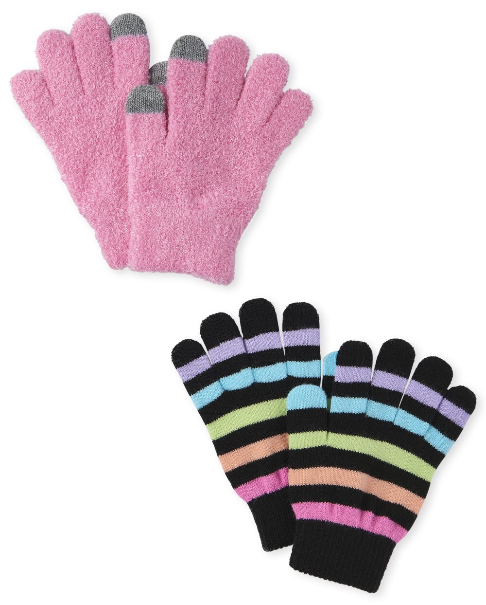 

Girls Rainbow Striped Texting Gloves 2-Pack - Multi - The Children's Place
