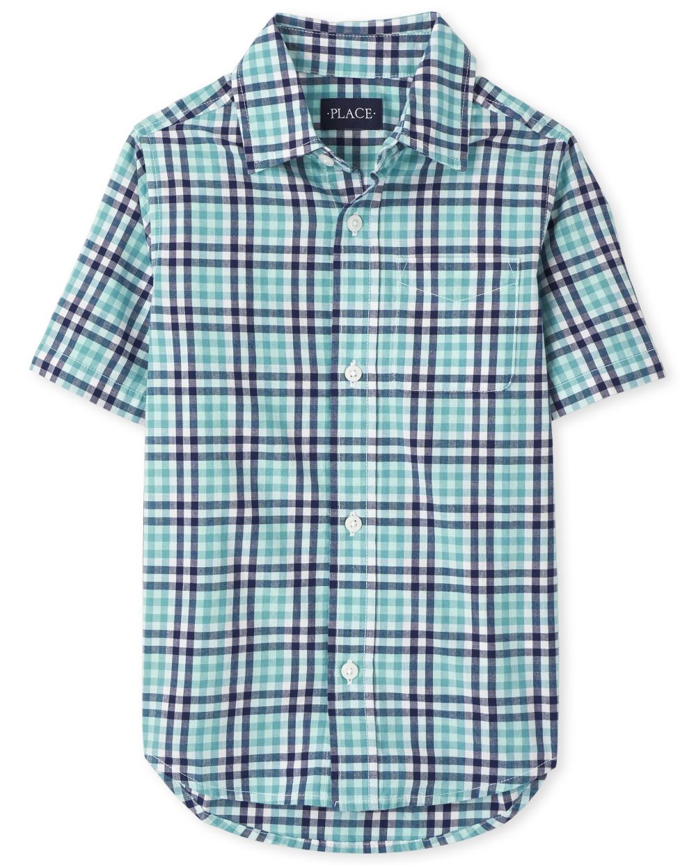 

Boys Boys Plaid Poplin Button Down Shirt - Green - The Children's Place
