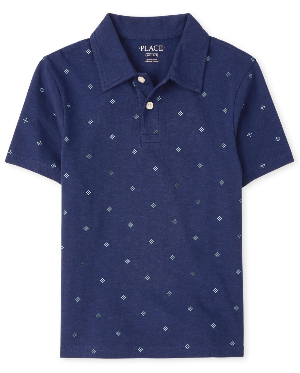 

s Boys Print Jersey Polo - Blue - The Children's Place