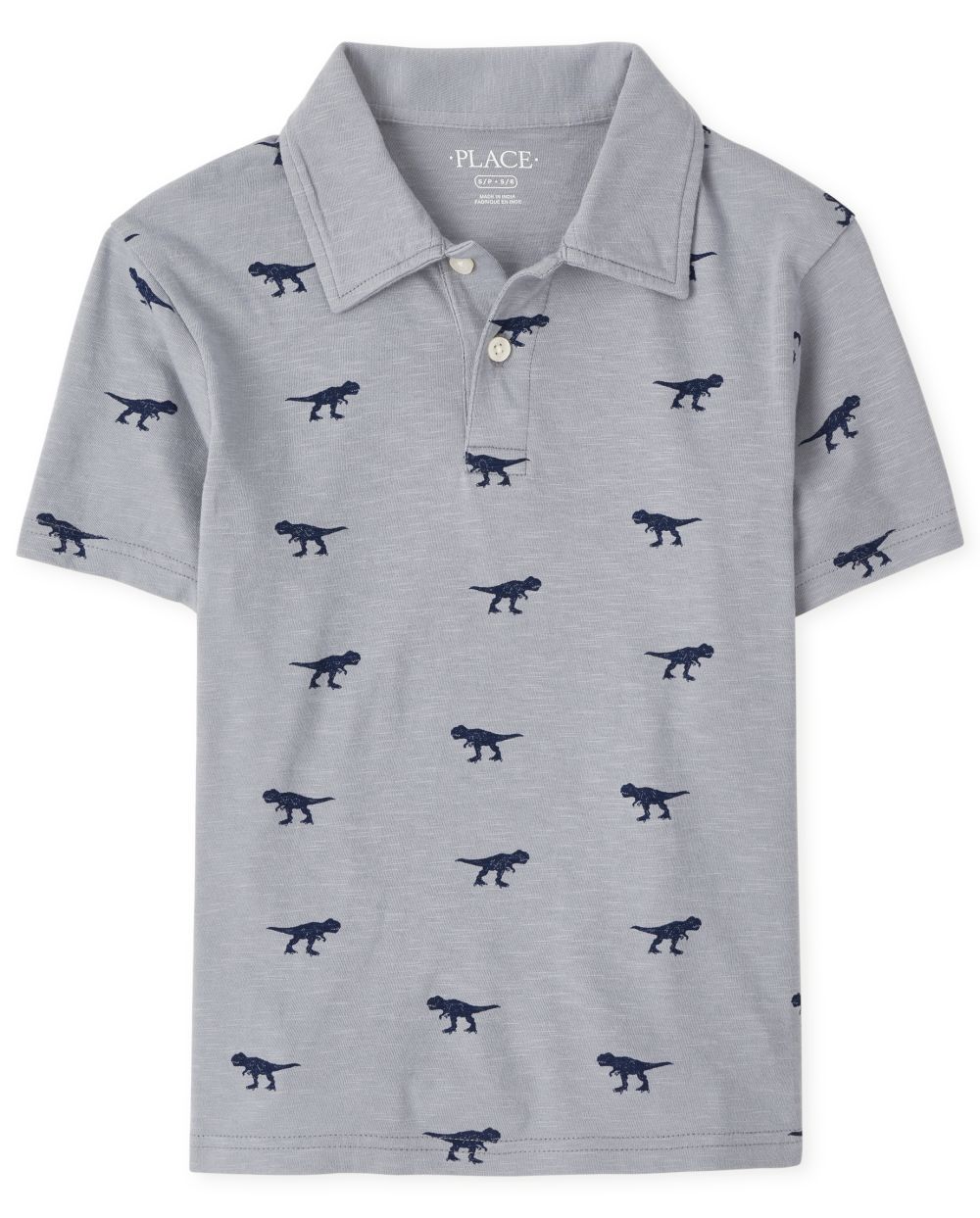 

Boys Boys Print Jersey Polo - Gray - The Children's Place