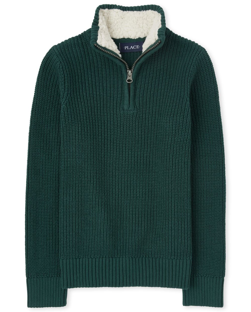

Boys Boys Sherpa Half Zip Mock Neck Sweater - Green - The Children's Place