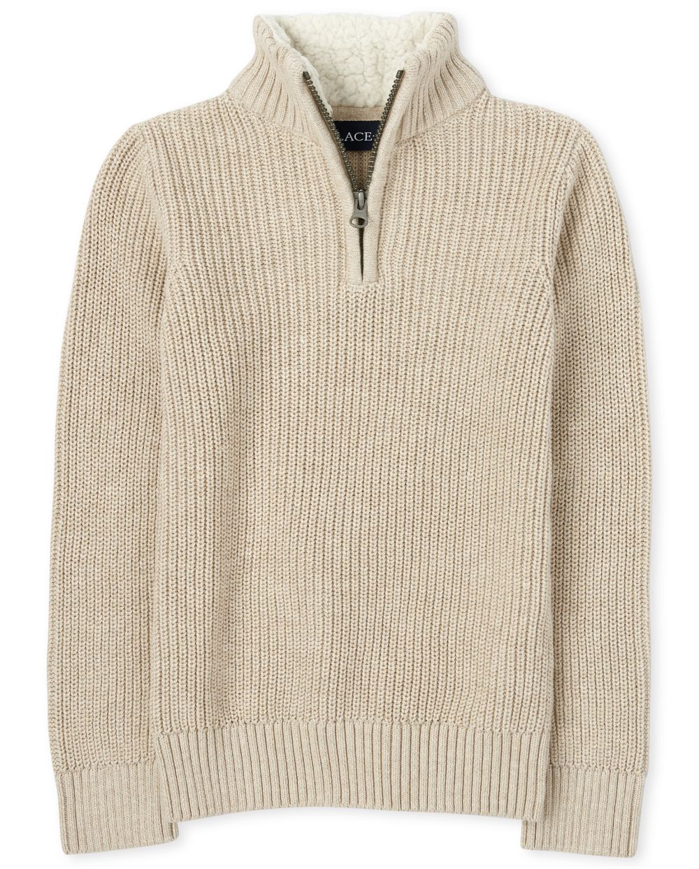 

Boys Boys Sherpa Half Zip Mock Neck Sweater - Gray - The Children's Place
