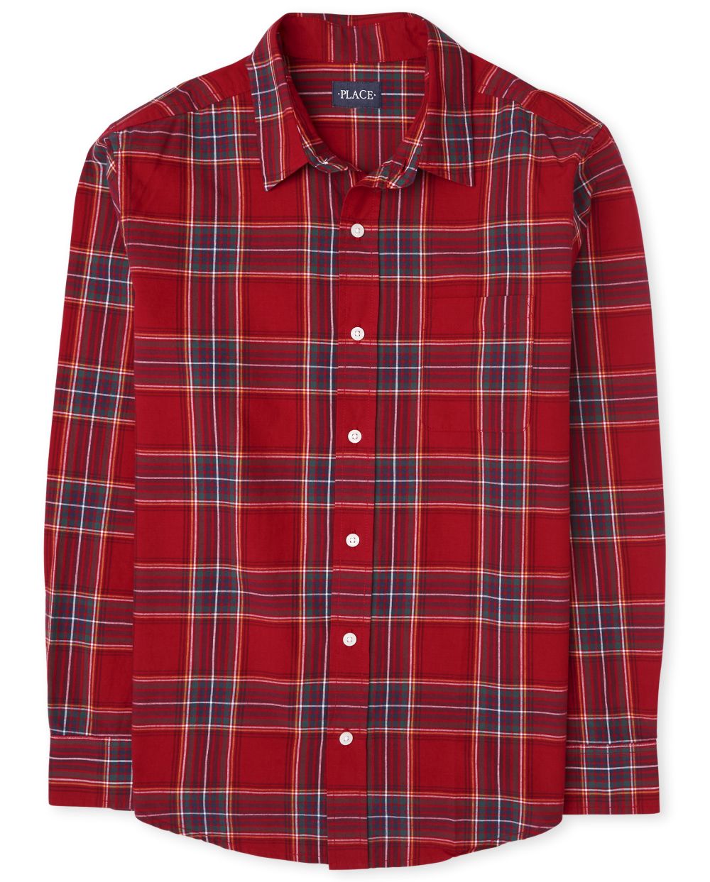 

Matching Family Plaid Poplin Button Down Shirt - Red - The Children's Place
