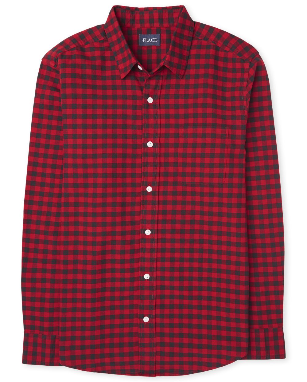 

Matching Family Buffalo Plaid Oxford Button Down Shirt - Red - The Children's Place