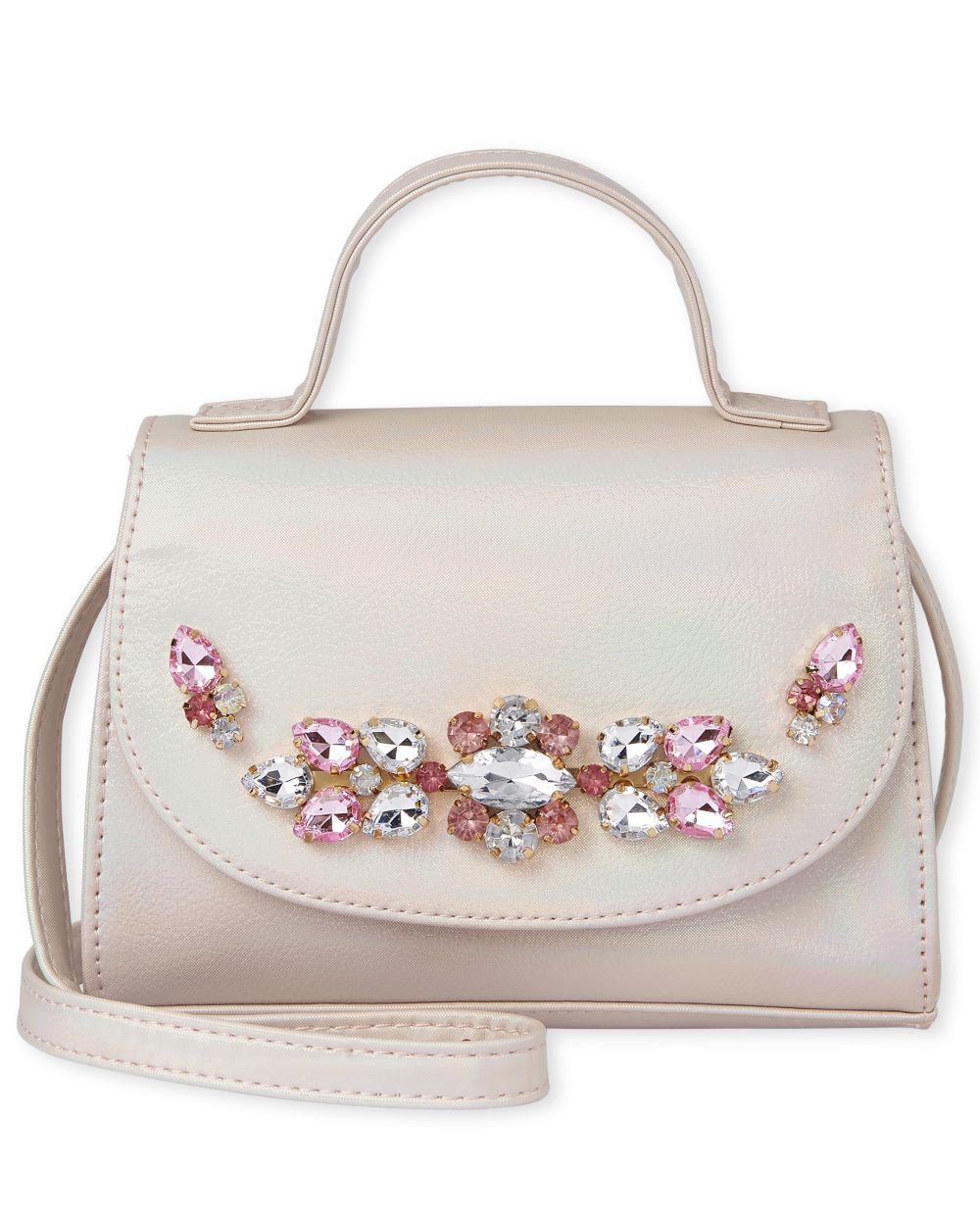 

Girls Holographic Jeweled Bag - Pink - The Children's Place