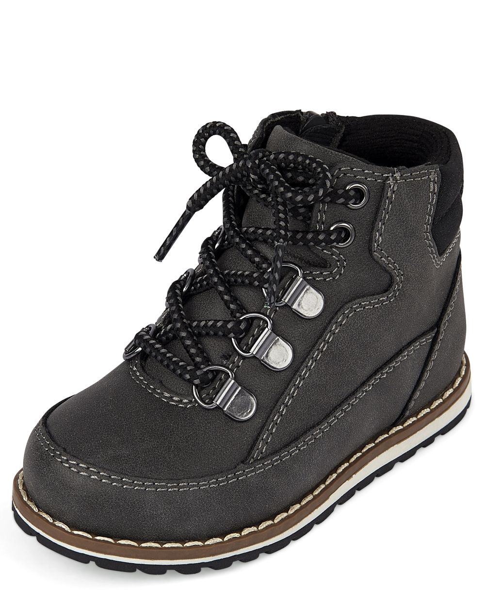 

Baby Boys Toddler Boys Lace Up Moc Boots - Gray - The Children's Place