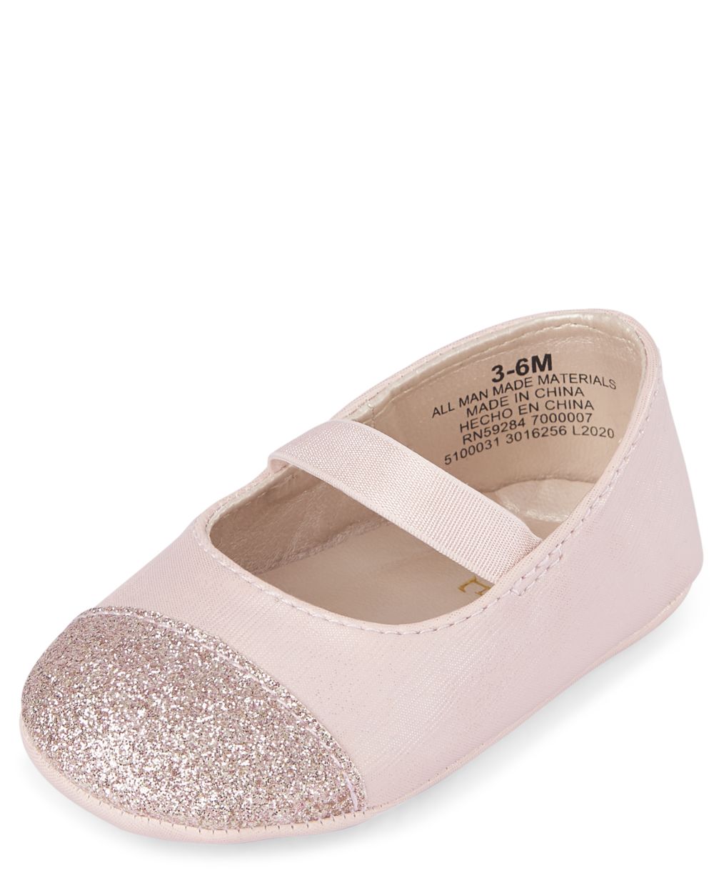 

Newborn Baby Glitter Toe Ballet Flats - Pink - The Children's Place