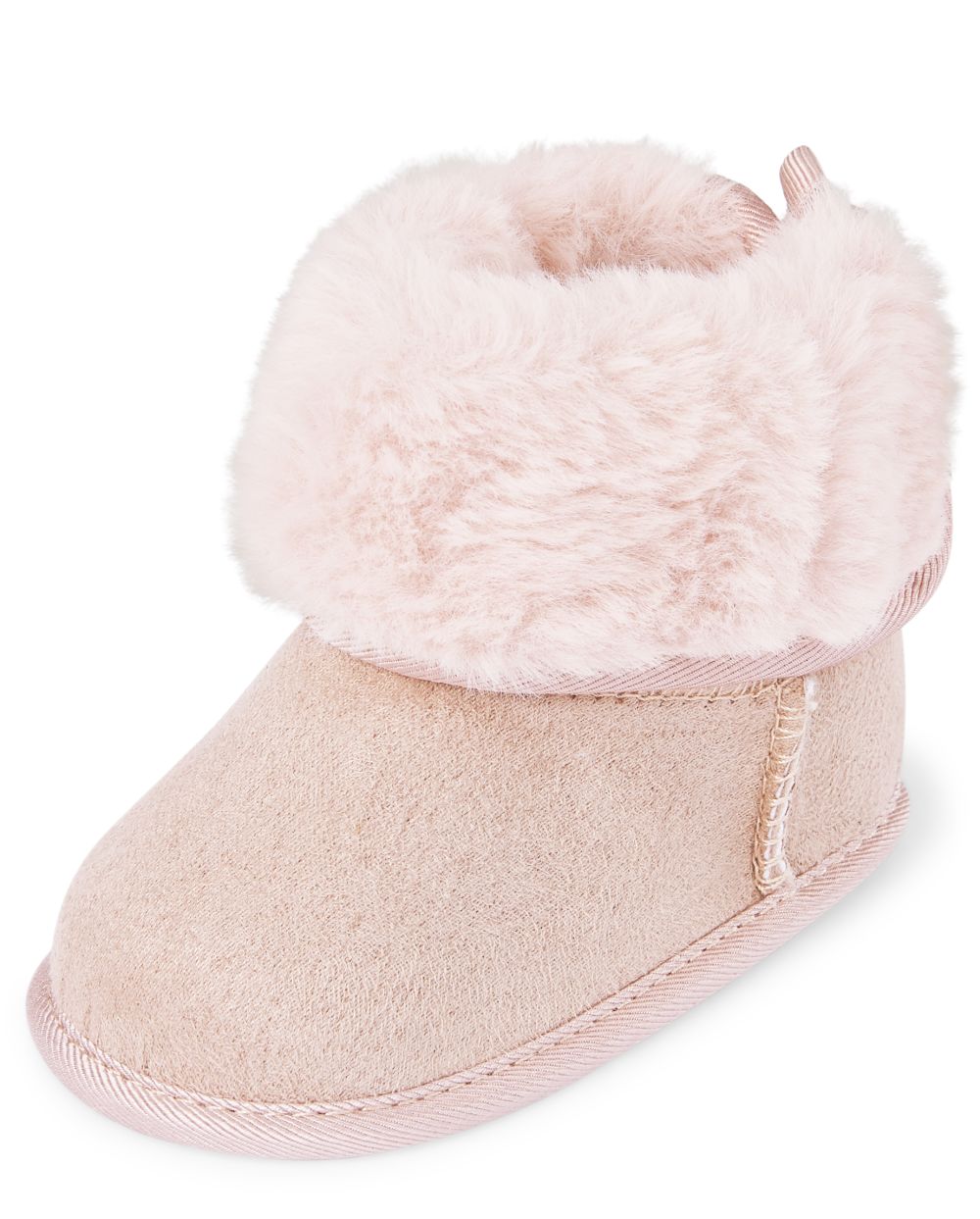 

Newborn Baby Faux Suede And Fur Boots - Pink - The Children's Place