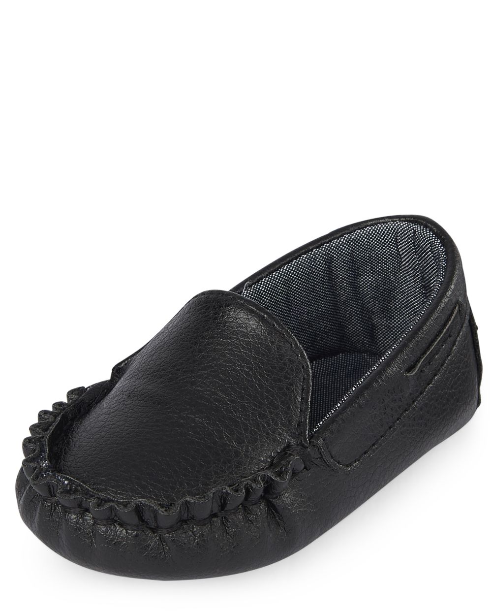 

Newborn Baby Boys Faux Leather Loafers - Black - The Children's Place