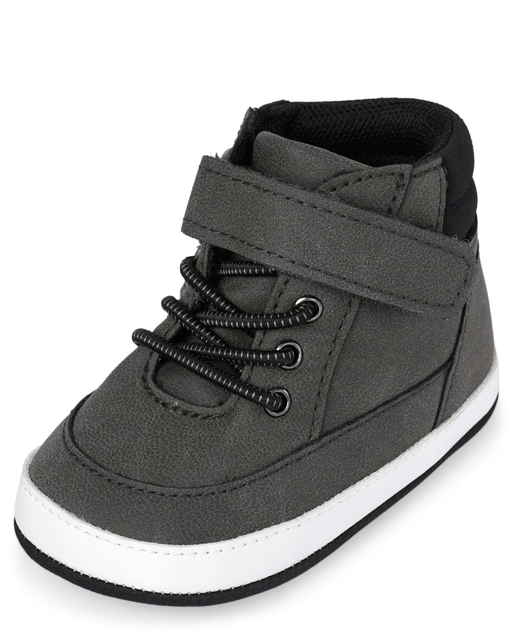 

Newborn Baby Boys Hi Top Sneakers - Gray - The Children's Place