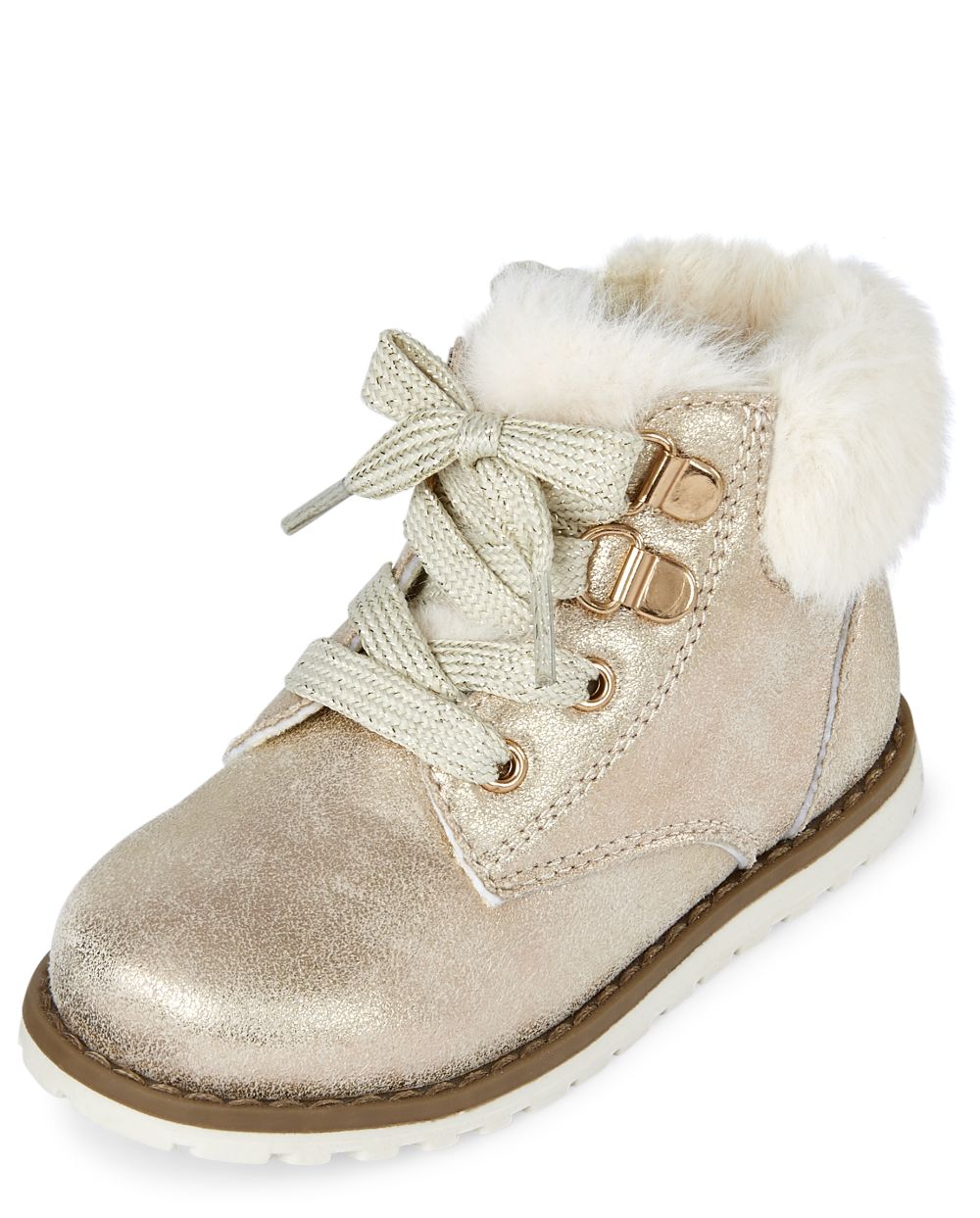 

Baby Girls Toddler Metallic Lace Up Booties - The Children's Place