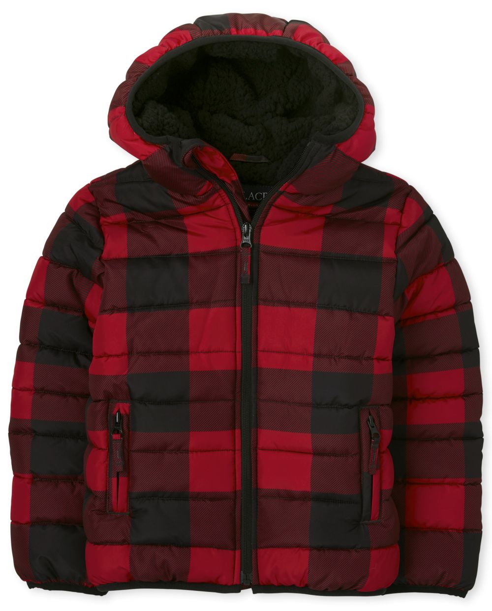 

Boys Boys Buffalo Plaid Puffer Jacket - Red - The Children's Place