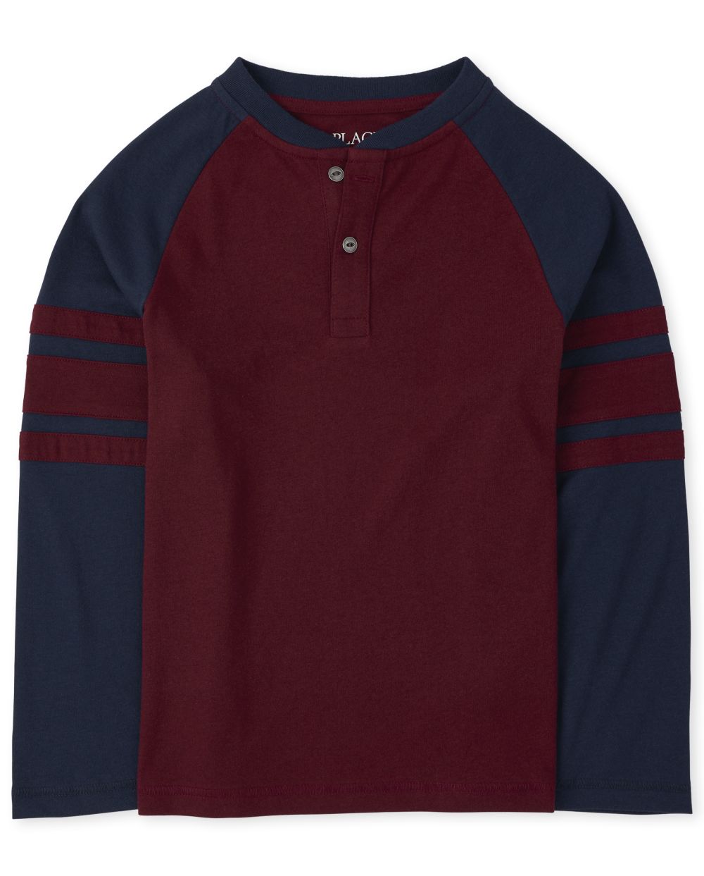 

Boys Boys Striped Arm Henley Top - Red - The Children's Place