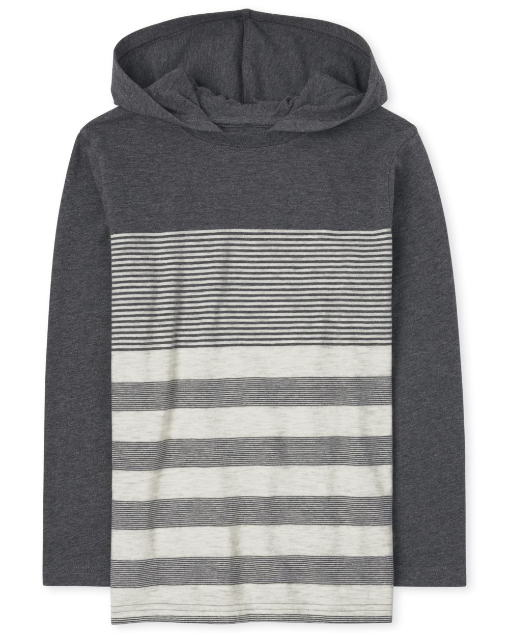 

Boys Boys Striped Hoodie Top - Gray - The Children's Place