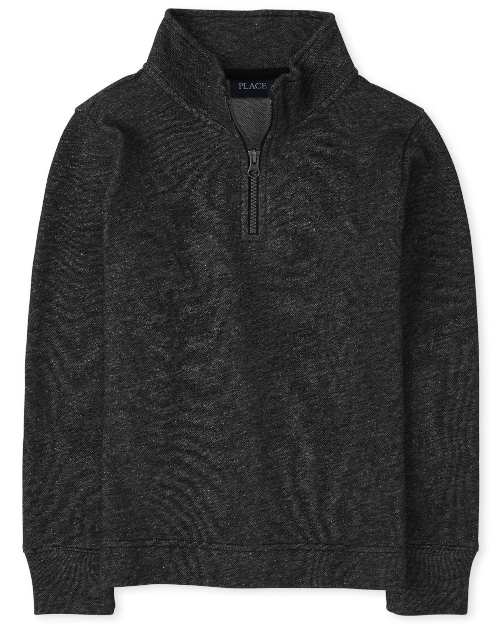 

Boys Boys French Terry Half Zip Mock Neck Pullover - Black - The Children's Place