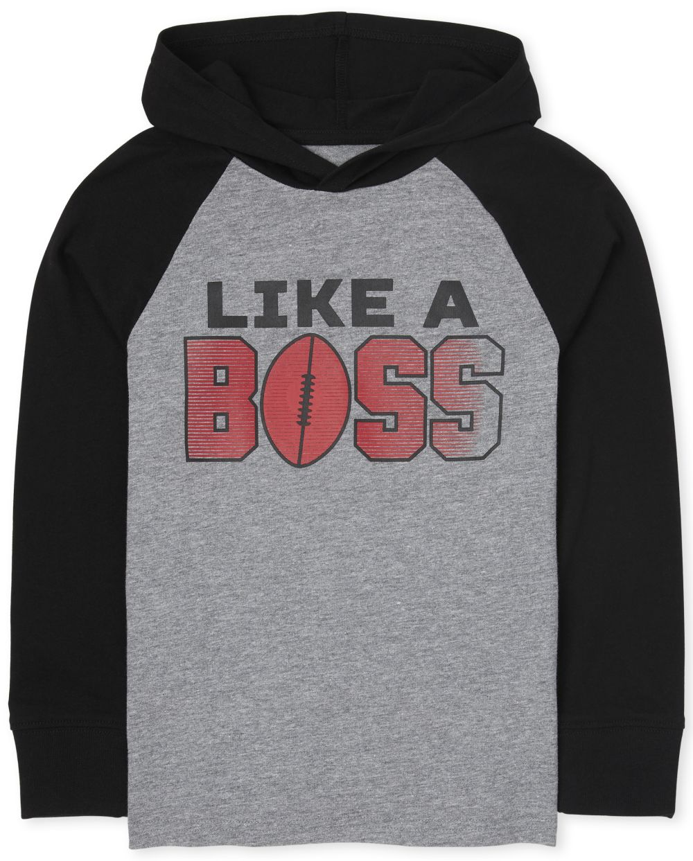 

Boys Boys Graphic Raglan Hoodie Top - Gray - The Children's Place