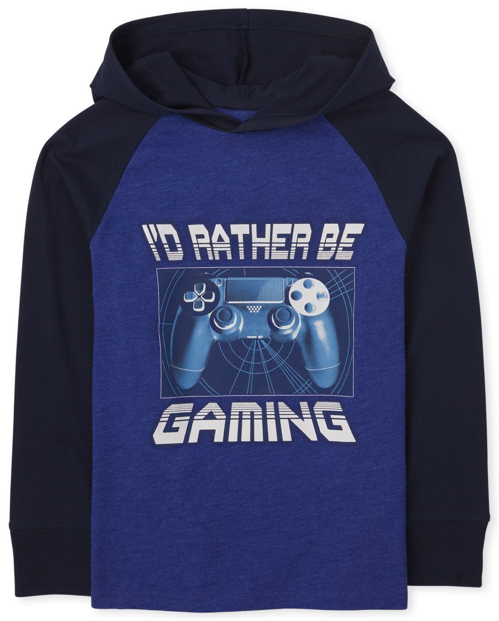 

Boys Boys Graphic Raglan Hoodie Top - Blue - The Children's Place