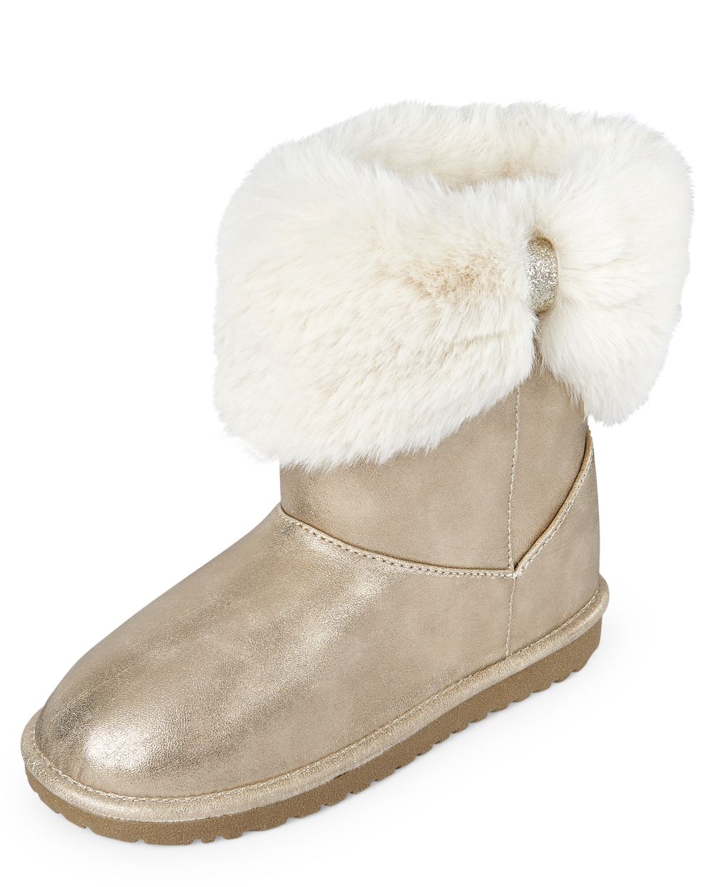 

Girls Metallic Faux Fur Bow Boots - The Children's Place