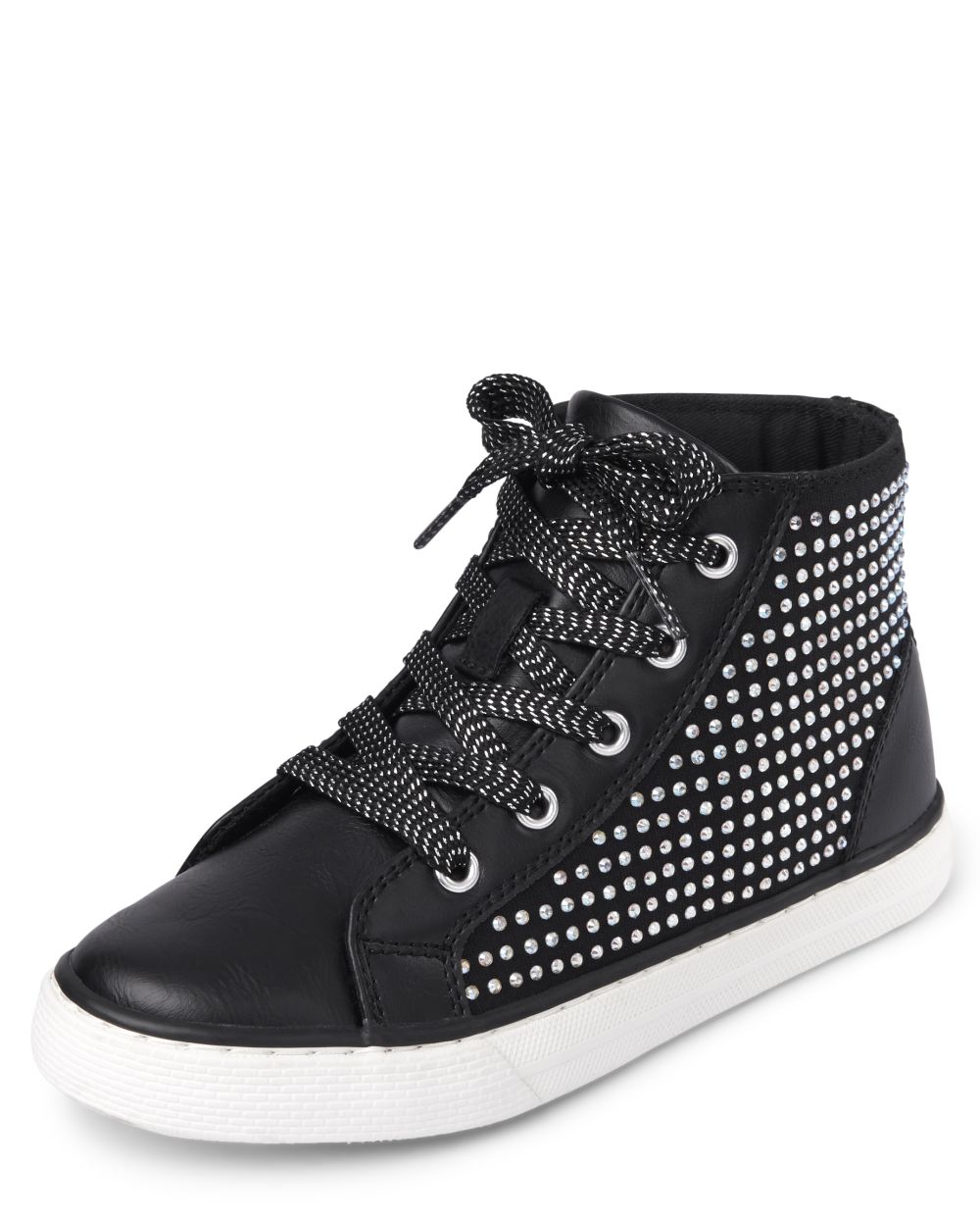 

Girls Jeweled Hi Top Sneakers - Black - The Children's Place