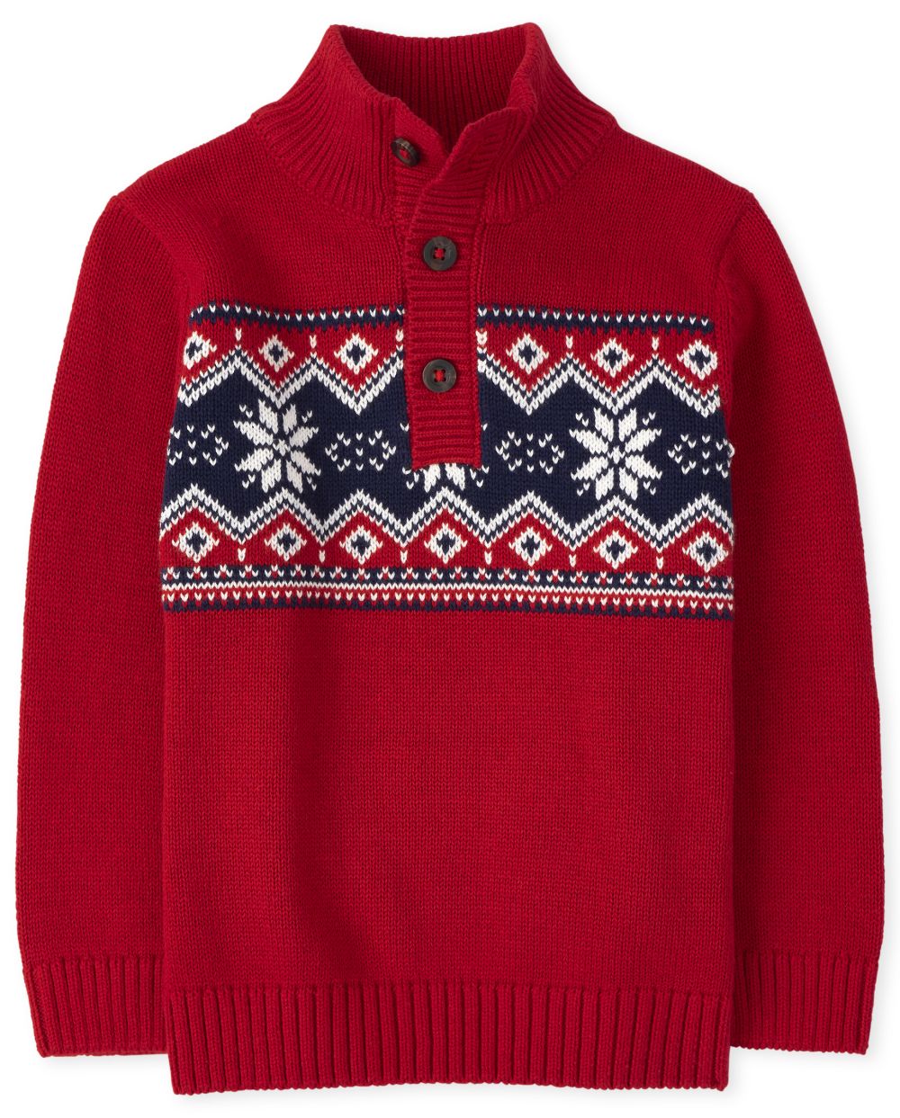 

s Toddler Boys Fairisle Mock Neck Sweater - Red - The Children's Place