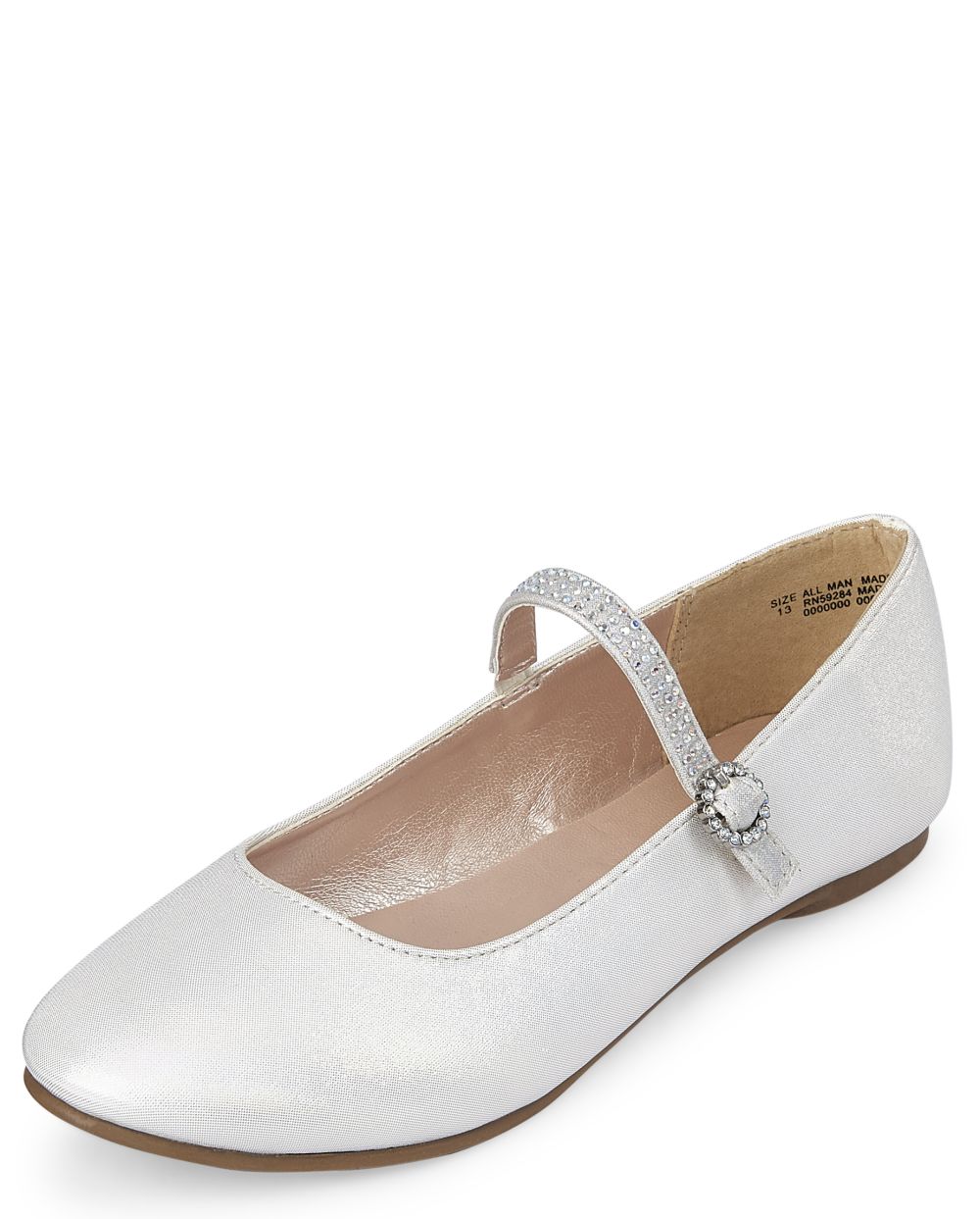 

Girls Jeweled Iridescent Ballet Flats - White - The Children's Place