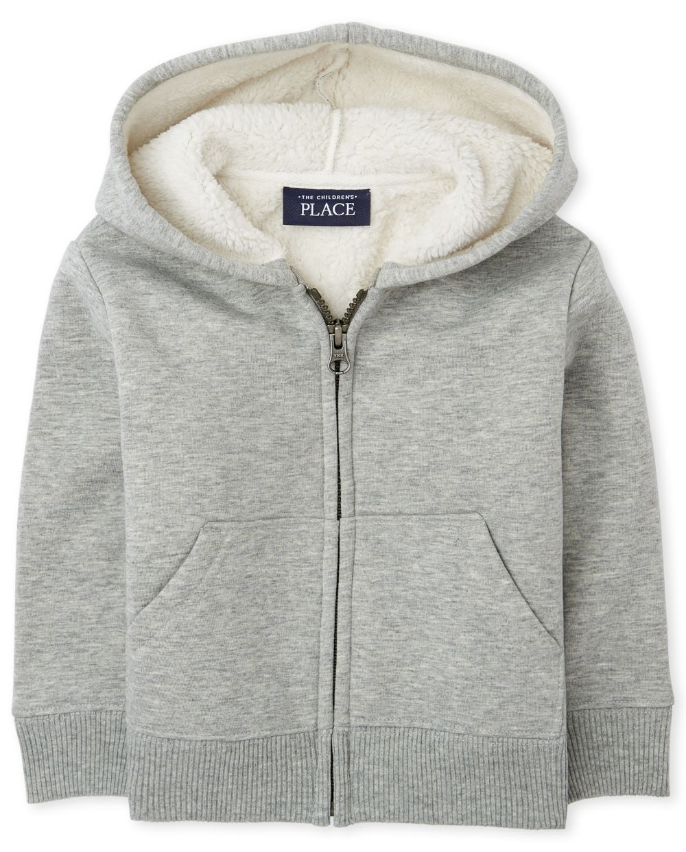 

s Toddler Boys Sherpa Zip Up Hoodie - Gray - The Children's Place