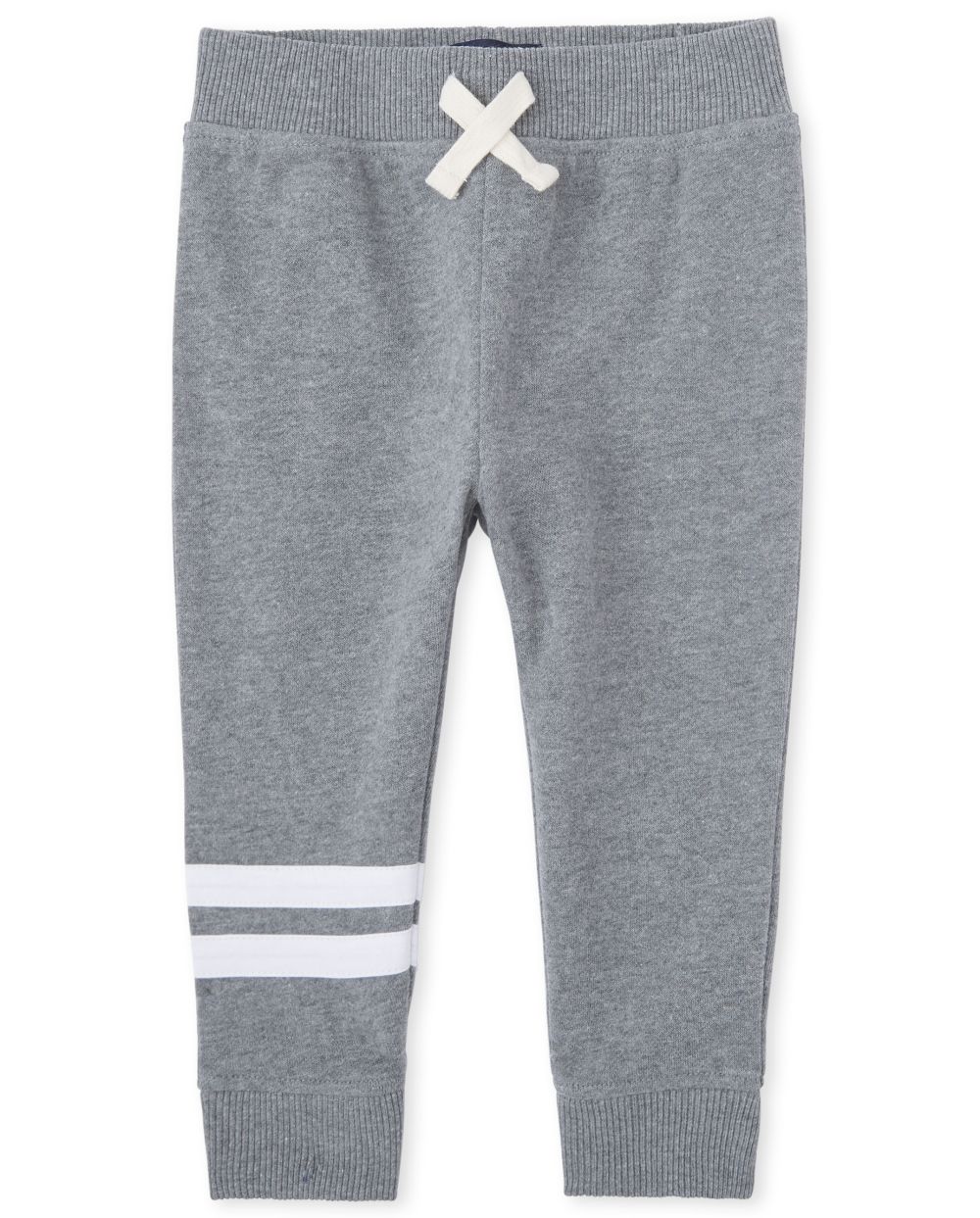 

Newborn Baby And Toddler Boys Striped Fleece Jogger Pants - Gray - The Children's Place
