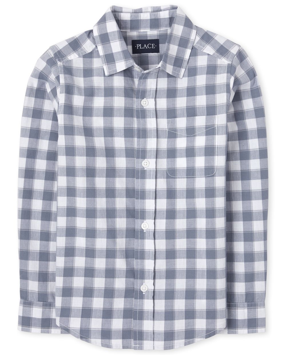 Boys Boys Plaid Poplin Button Down Shirt - Blue - The Children's Place