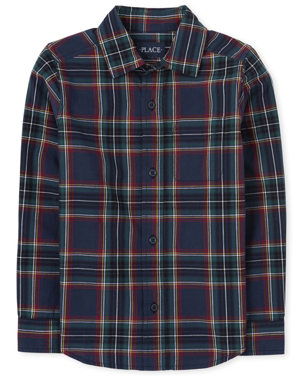 

Boys Boys Matching Family Plaid Poplin Button Down Shirt - Blue - The Children's Place