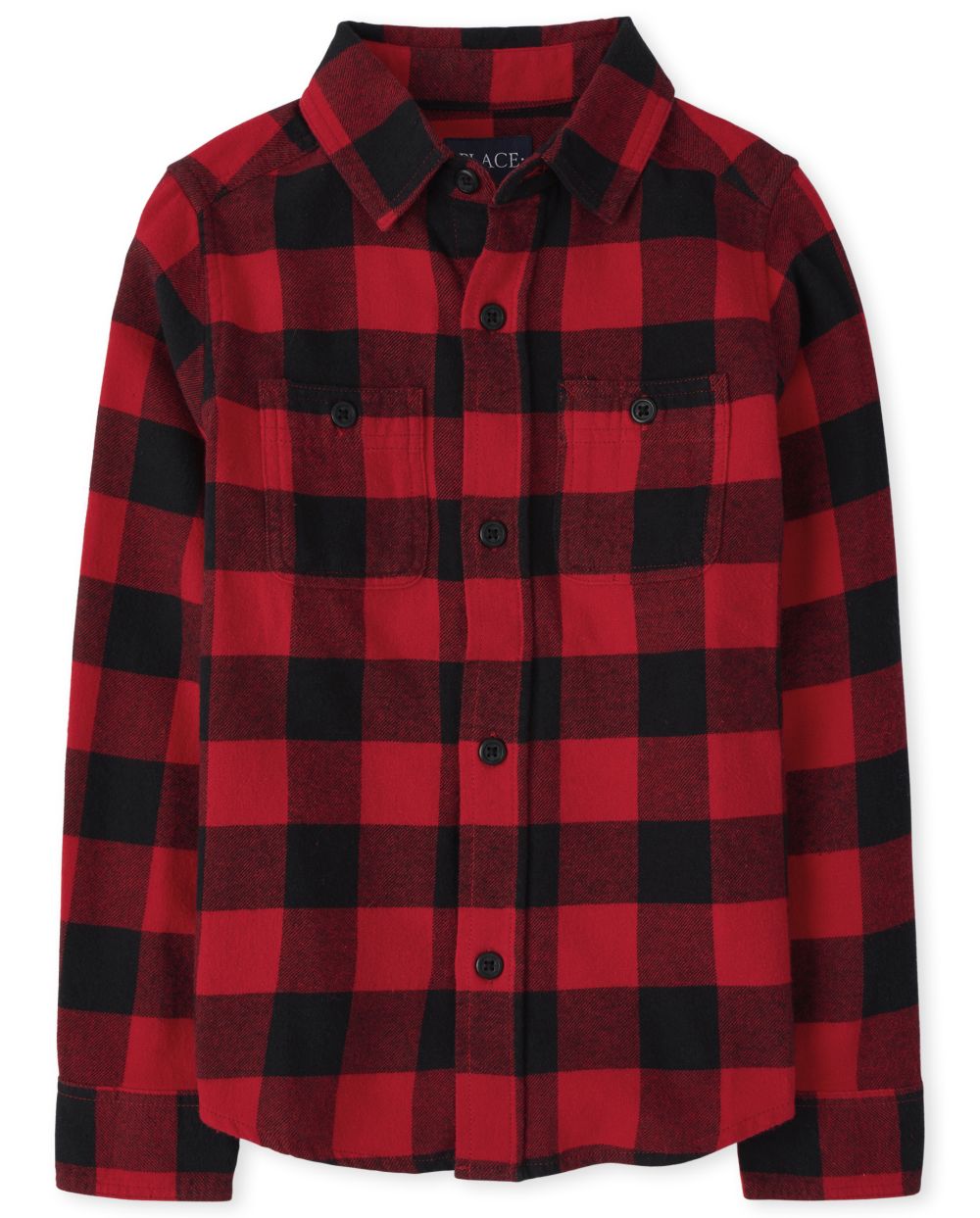 

s Boys Buffalo Plaid Flannel Button Down Shirt - Red - The Children's Place